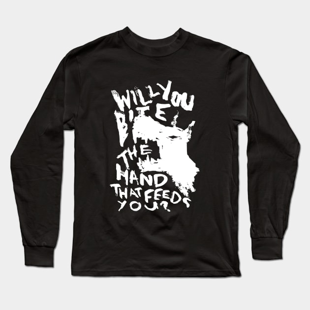 The Hand That Feeds - Illustrated Lyrics - Inverted Long Sleeve T-Shirt by bangart